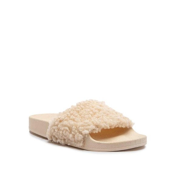 ⚡FINAL SALE!  Beige Faux Fur Slide Sandals - Picture 5 of 10